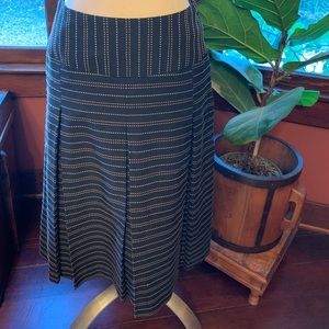 Navy midi pleated skirt